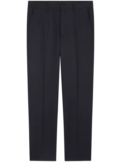 Dries Van Noten Pressed-crease Tapered Trousers In Blue