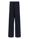 Dries Van Noten Wide Black Cotton Trousers In Black