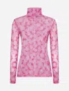 Dries Van Noten Pink Pattern Turtleneck In Pink