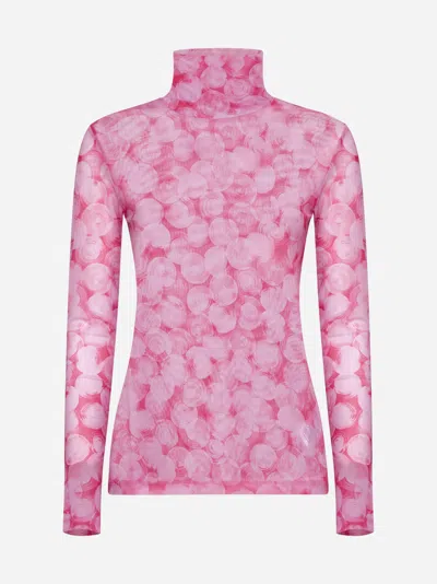 Dries Van Noten Pink Pattern Turtleneck