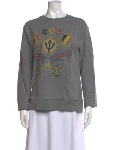 Pre-owned Dries Van Noten Printed Bateau Neckline Sweatshirt In Neutral