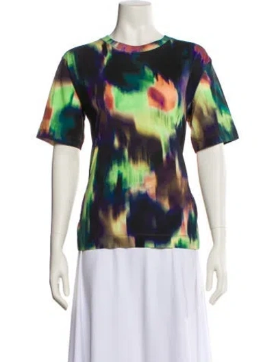 Pre-owned Dries Van Noten Printed Bateau Neckline T-shirt In Blue