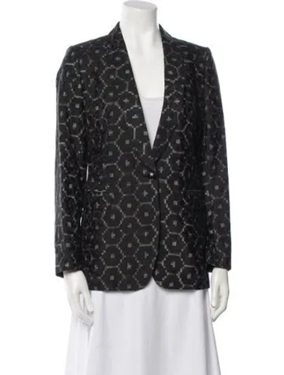 Pre-owned Dries Van Noten Printed Blazer In Black