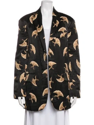 Pre-owned Dries Van Noten Printed Blazer In Black