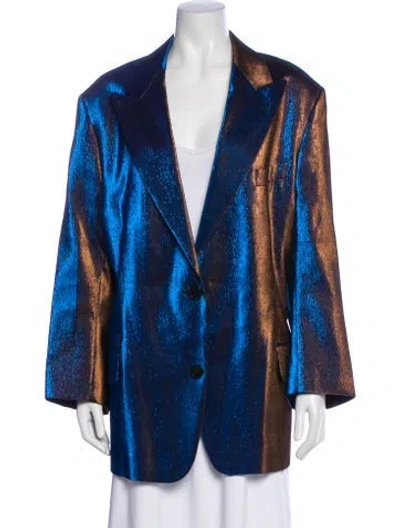 Pre-owned Dries Van Noten Printed Blazer In Blue