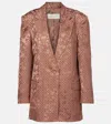 Dries Van Noten Printed Blazer In Brown