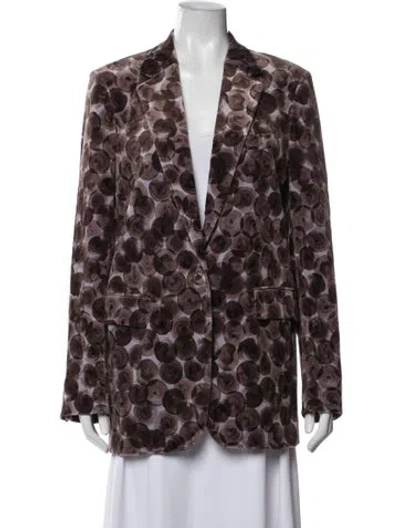 Pre-owned Dries Van Noten Printed Blazer In Brown