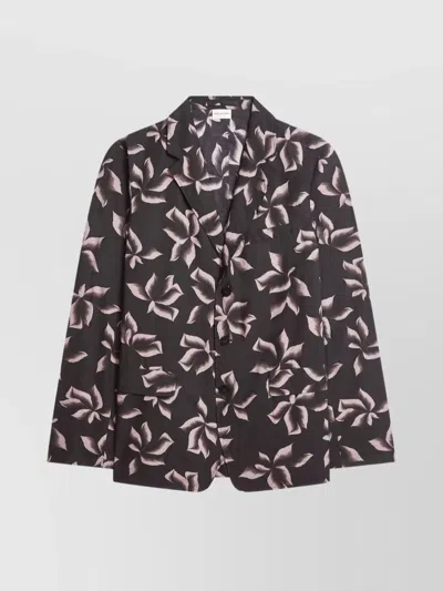 Dries Van Noten Printed Blazer Buttoned Cuffs In Black