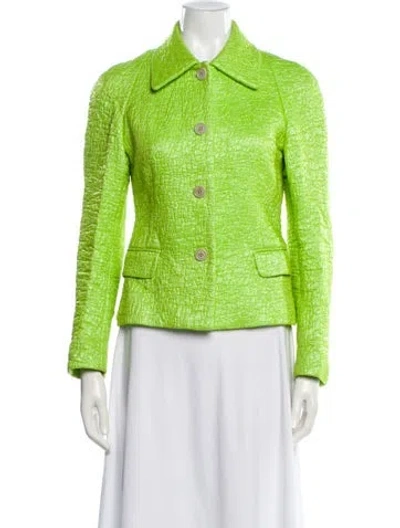 Pre-owned Dries Van Noten Printed Blazer In Green