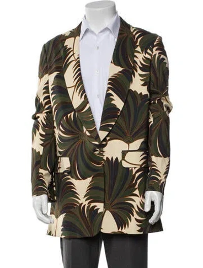 Pre-owned Dries Van Noten Printed Blazer In Green