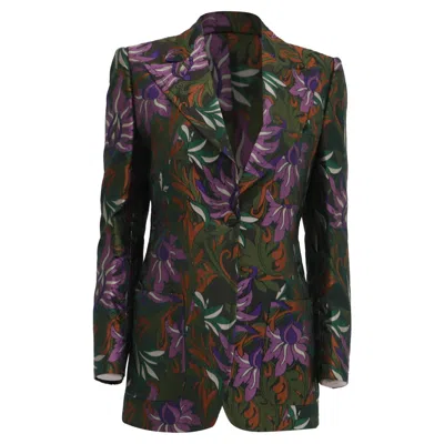 Pre-owned Dries Van Noten Printed Blazer In Multicolor Acetate