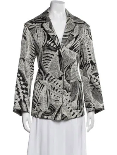 Pre-owned Dries Van Noten Printed Blazer In Neutral