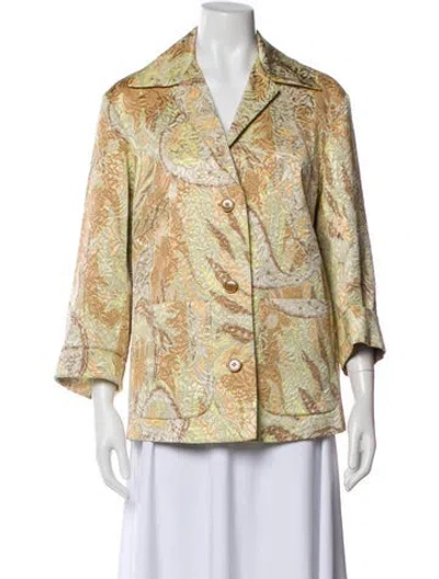 Pre-owned Dries Van Noten Printed Blazer In Neutral