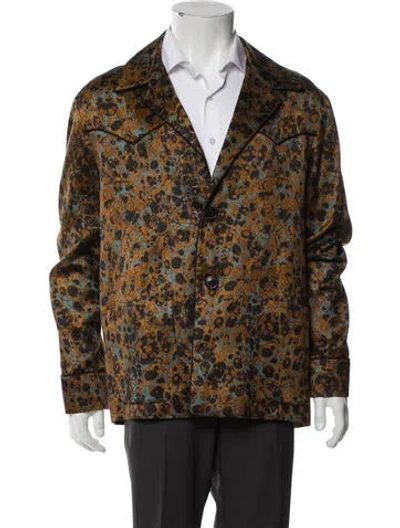 Pre-owned Dries Van Noten Printed Blazer In Orange