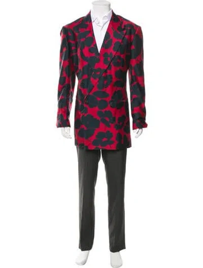 Pre-owned Dries Van Noten Printed Blazer In Red