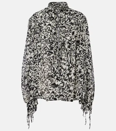 Dries Van Noten Printed Blouse In Animal Print