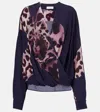 Dries Van Noten Camiel Loose Top With Draped Front In Blue