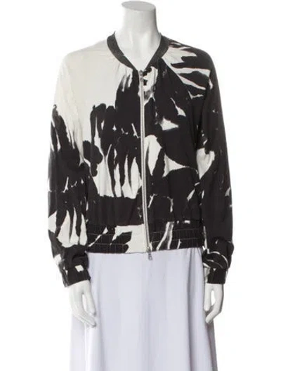 Pre-owned Dries Van Noten Printed Bomber Jacket In Black