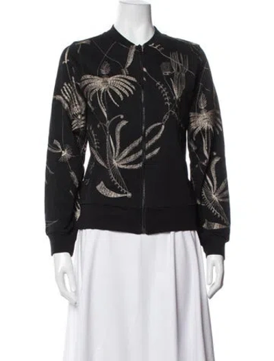 Pre-owned Dries Van Noten Printed Bomber Jacket In Black