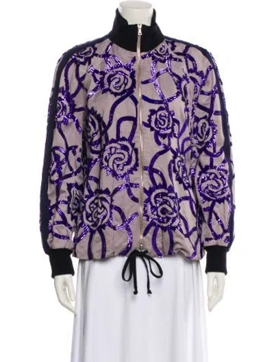 Pre-owned Dries Van Noten Printed Bomber Jacket In Multi