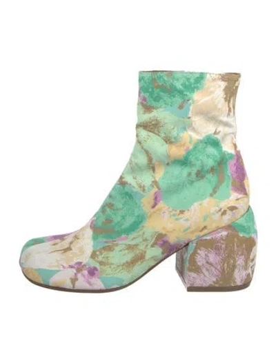 Pre-owned Dries Van Noten Printed Boots In Green