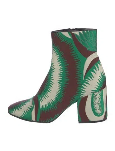 Pre-owned Dries Van Noten Printed Boots In Green