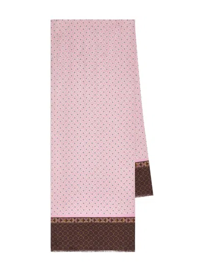 Dries Van Noten Printed Border Scarf In Pink