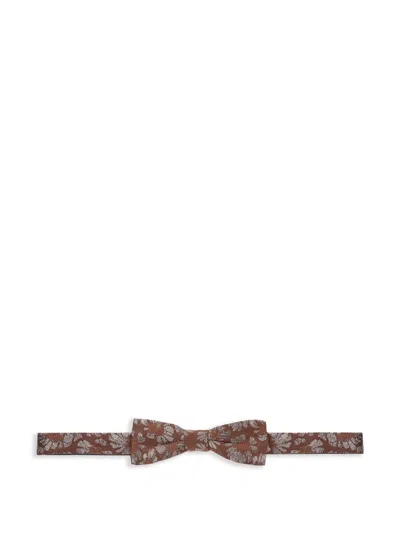 Dries Van Noten Printed Bow Tie In Brown