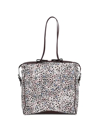 Dries Van Noten Printed Canvas Tote Bag In Gray