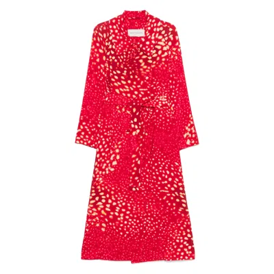 Dries Van Noten Printed Coat In Red