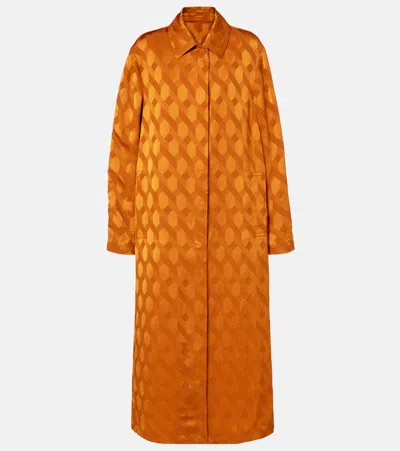 Dries Van Noten Printed Coat In Orange