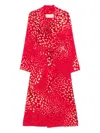 Dries Van Noten Printed Coat In Red