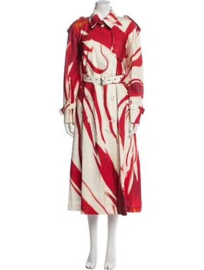 Pre-owned Dries Van Noten Printed Coat In Red