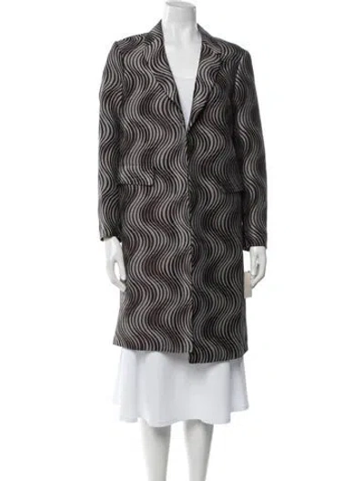 Pre-owned Dries Van Noten Printed Coat W/ Tags In Gray