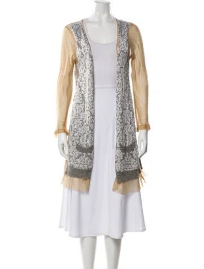 Pre-owned Dries Van Noten Printed Coat In White