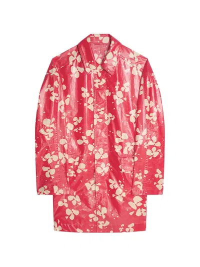 Dries Van Noten Robin Long Sleeve Floral Print Coat In Pink