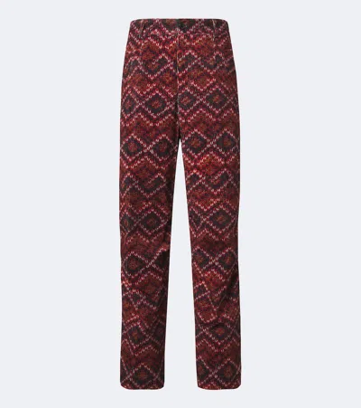 Dries Van Noten Printed Cotton Corduroy Straight Pants In Multi