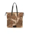 Dries Van Noten Men Printed Cotton Denim Tote Bag In Brown