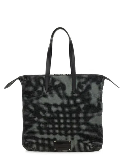 DRIES VAN NOTEN PRINTED COTTON DENIM TOTE BAG