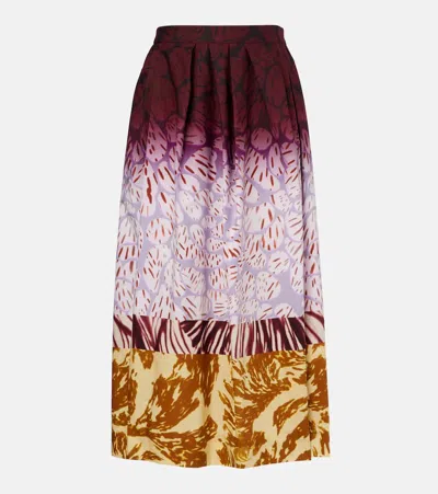 Dries Van Noten A-line Full Midi Skirt Floral In Multi