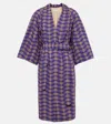 Dries Van Noten Debrasa Abstract-print Belted Dress In Purple