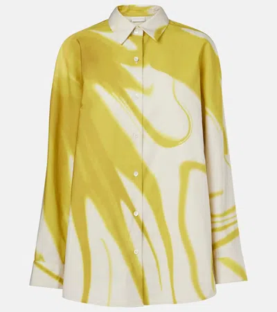 Dries Van Noten Printed Cotton Shirt In Yellow