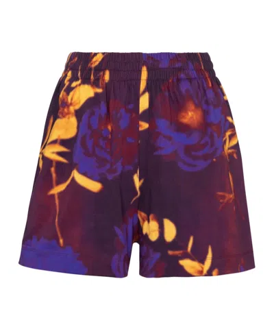 Dries Van Noten Printed Cotton Shorts In Multi