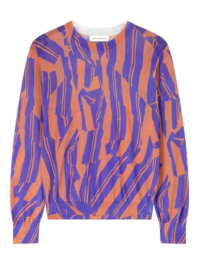 Dries Van Noten Printed Cotton Sweater In Multi