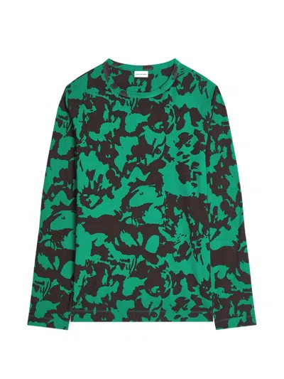 Dries Van Noten Printed Cotton T-shirt In Green