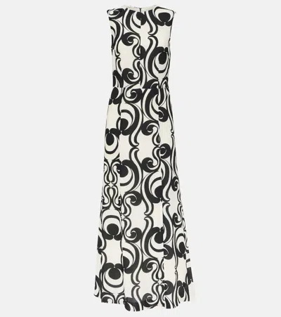 Dries Van Noten Printed Crêpe Maxi Dress In Black