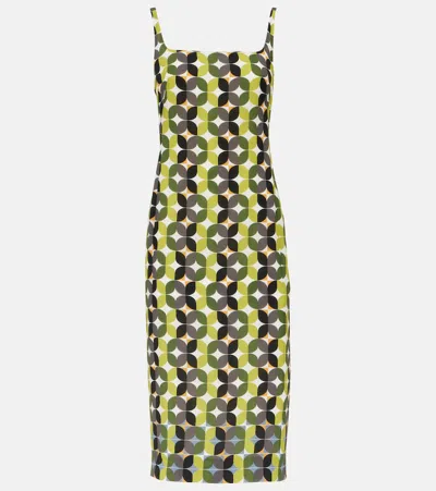 Dries Van Noten Printed Crêpe Midi Dress In Multicoloured