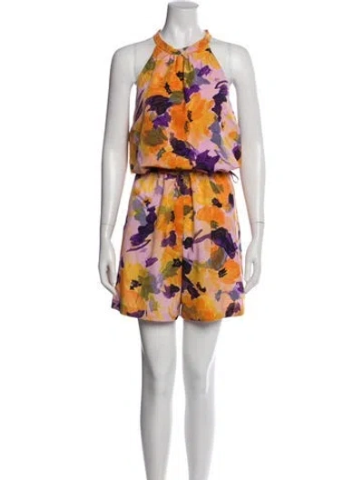 Pre-owned Dries Van Noten Printed Crew Neck Romper In Pink