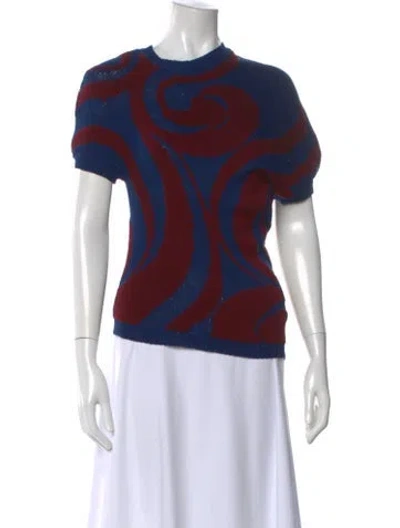 Pre-owned Dries Van Noten Printed Crew Neck Sweater W/ Tags In Blue