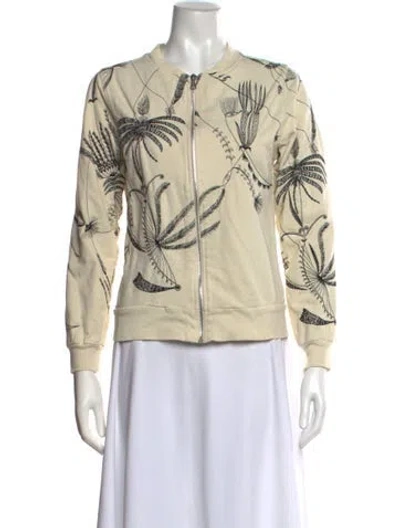 Pre-owned Dries Van Noten Printed Crew Neck Sweatshirt In Neutral